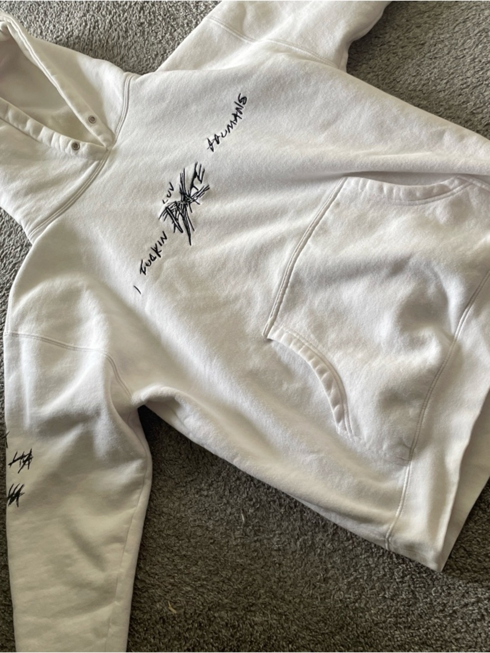 XXXTENTACION Bad Vibes Forever “I F*king Luv Humans” White Hoodie Size Medium M